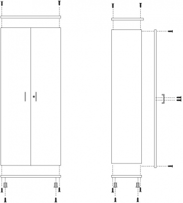 Dulap scoala, 2 usi, diverse culori
